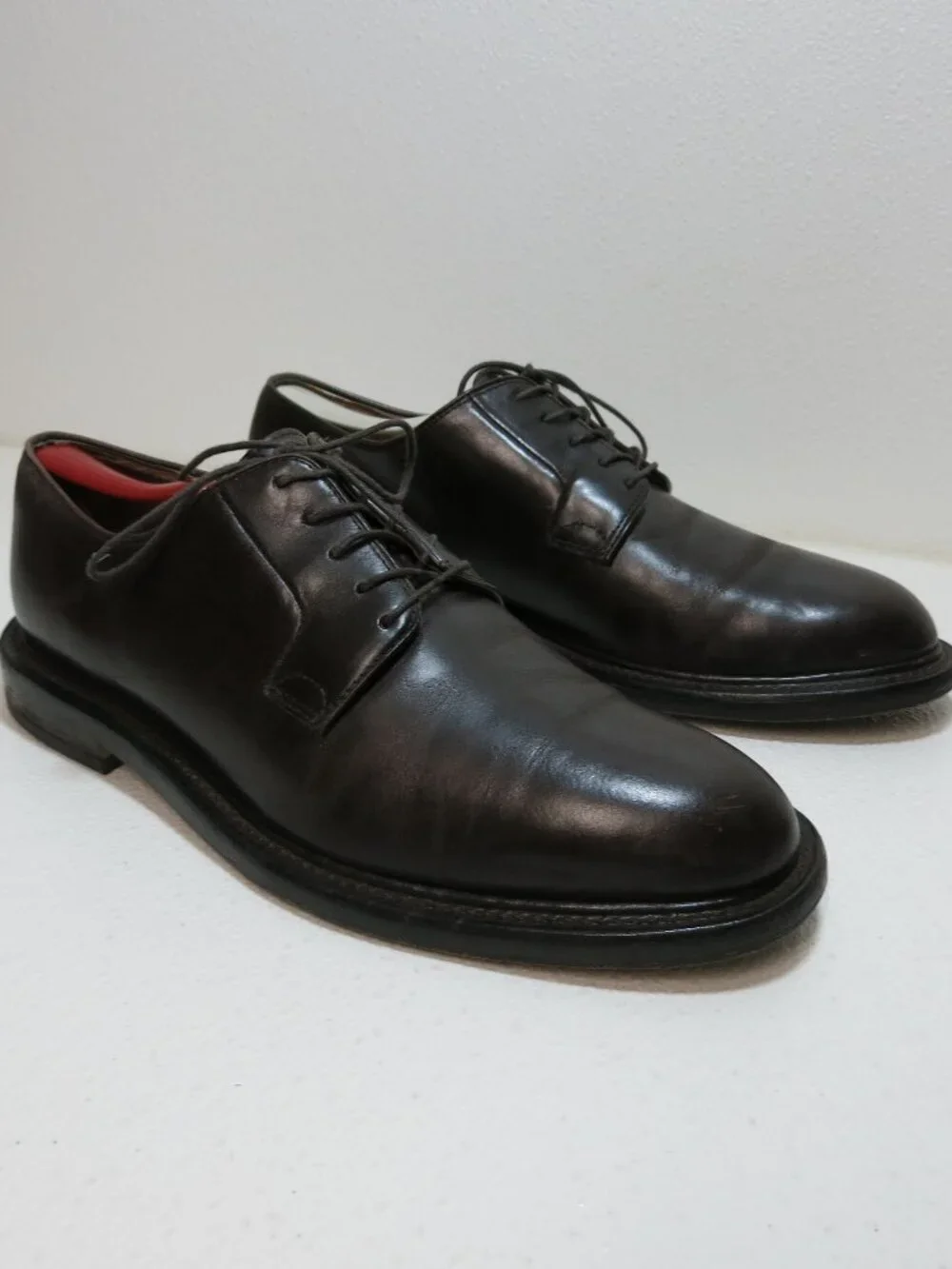 J. Crew Oil Tanned Leather Dress Derby Oxfords Men's Footwear Shoes Italy Sz 10